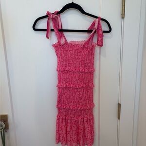 Pink Smocked mini dress